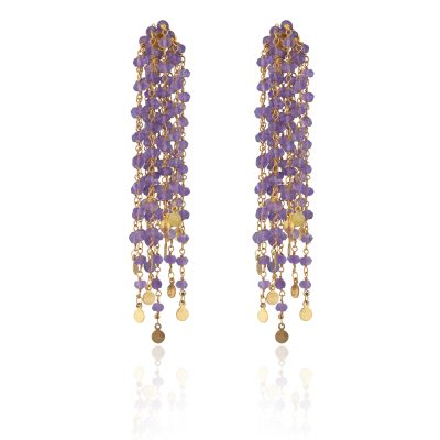 Purple Amethyst Waterfall Drop Earrings