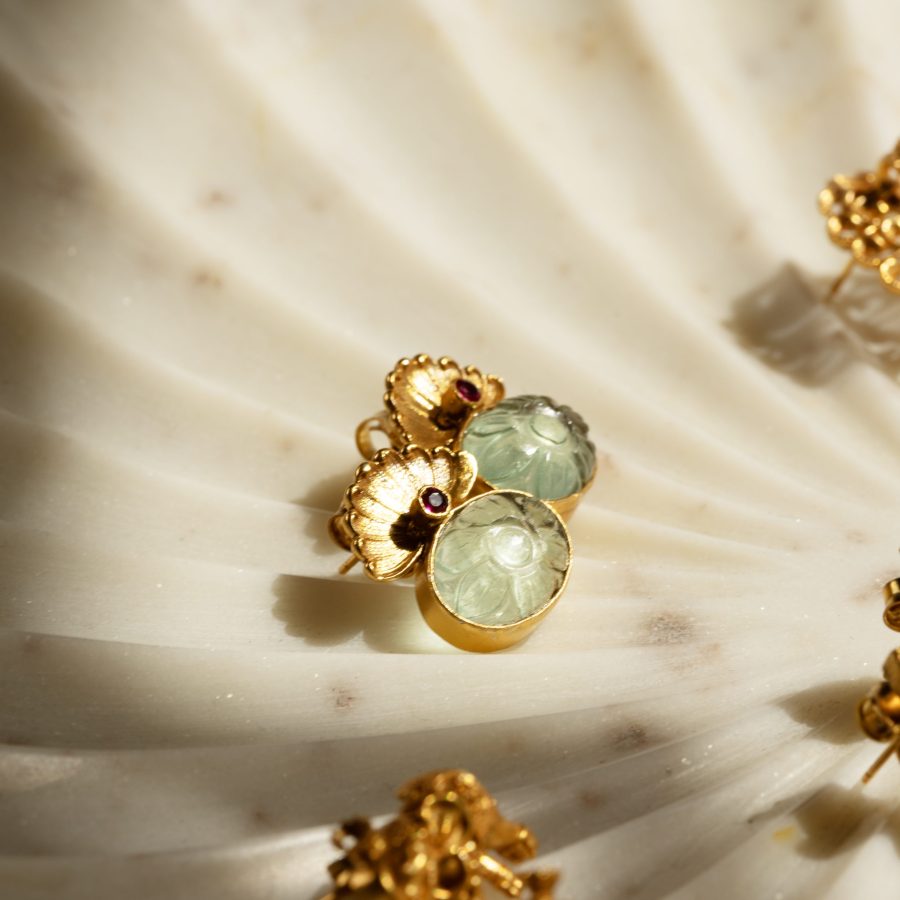 Heritage Protective Snake Head Fluorite Earring - Image 4