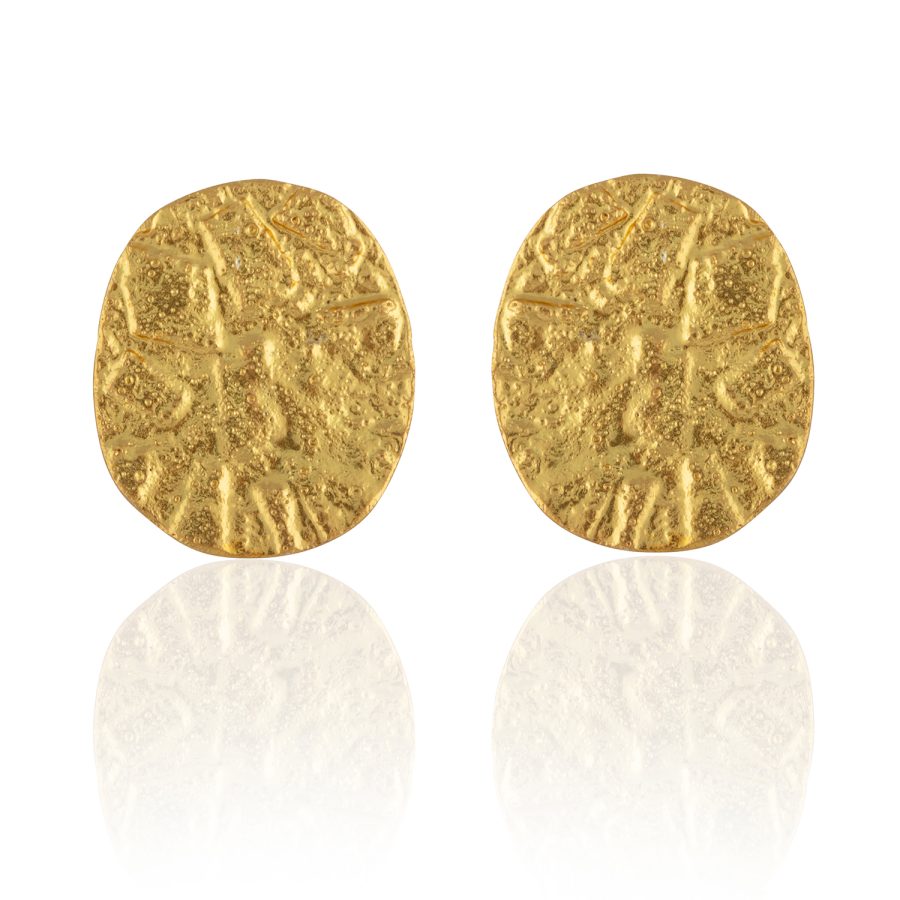 Hammered Gold Studs