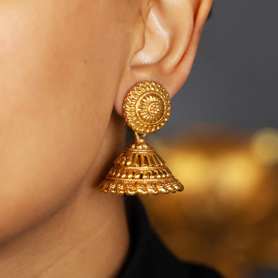 9th Century Inspired Temple Jumkhi Earrings