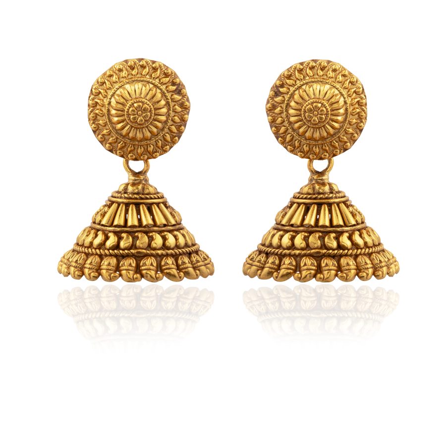 9th Century Inspired Temple Jumkhi Earrings
