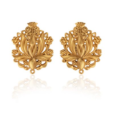 Mughal Inspired Lotus Detailed Earrings