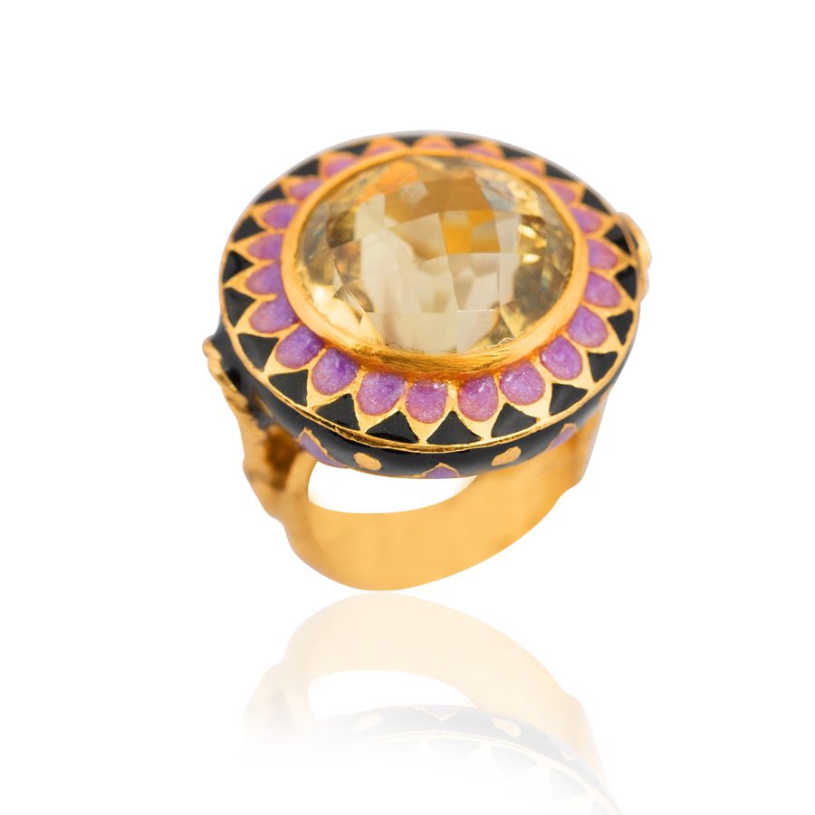 Quartz Enamel Ring
