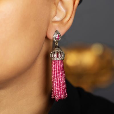 Chandelier Ruby & Diamond Earrings