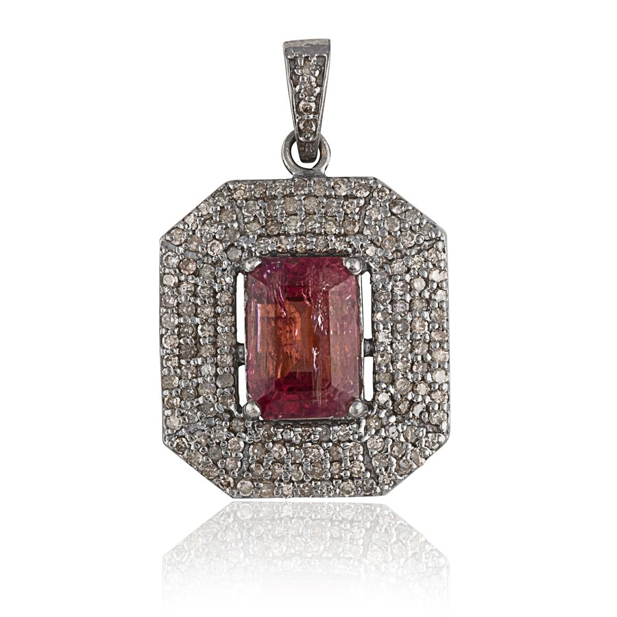 Tourmaline & Diamond Pendant