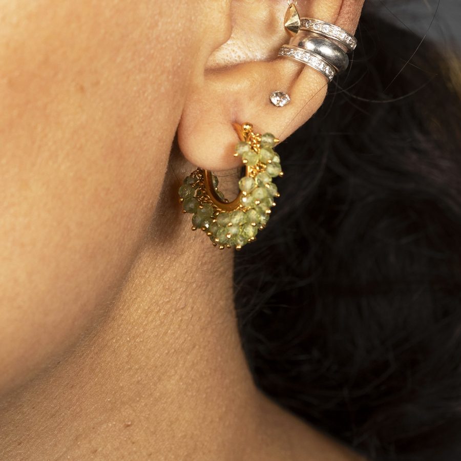 Peridot Hoop Earrings (Smaller size)