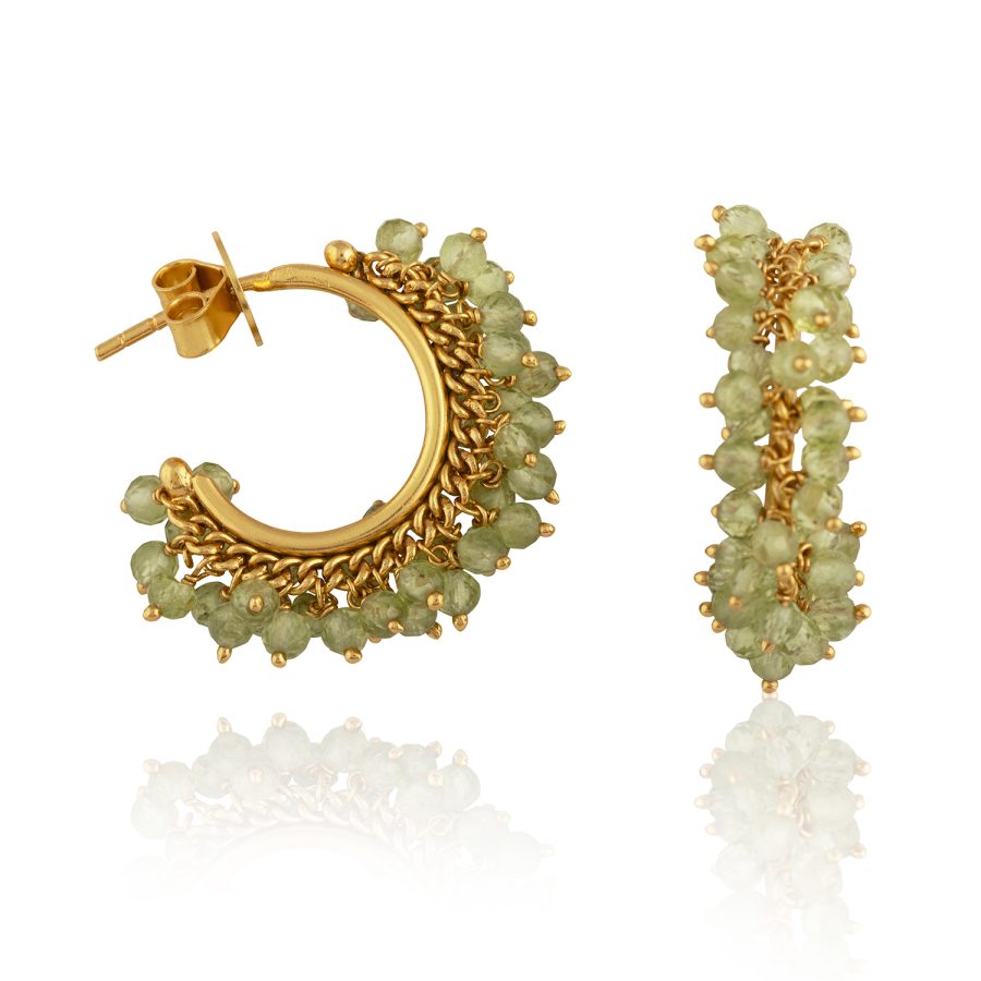 Peridot Hoop Earrings (Smaller size)