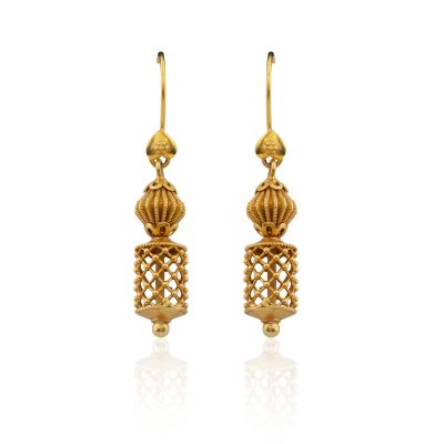 18kt Gold Drop Heritage Earrings