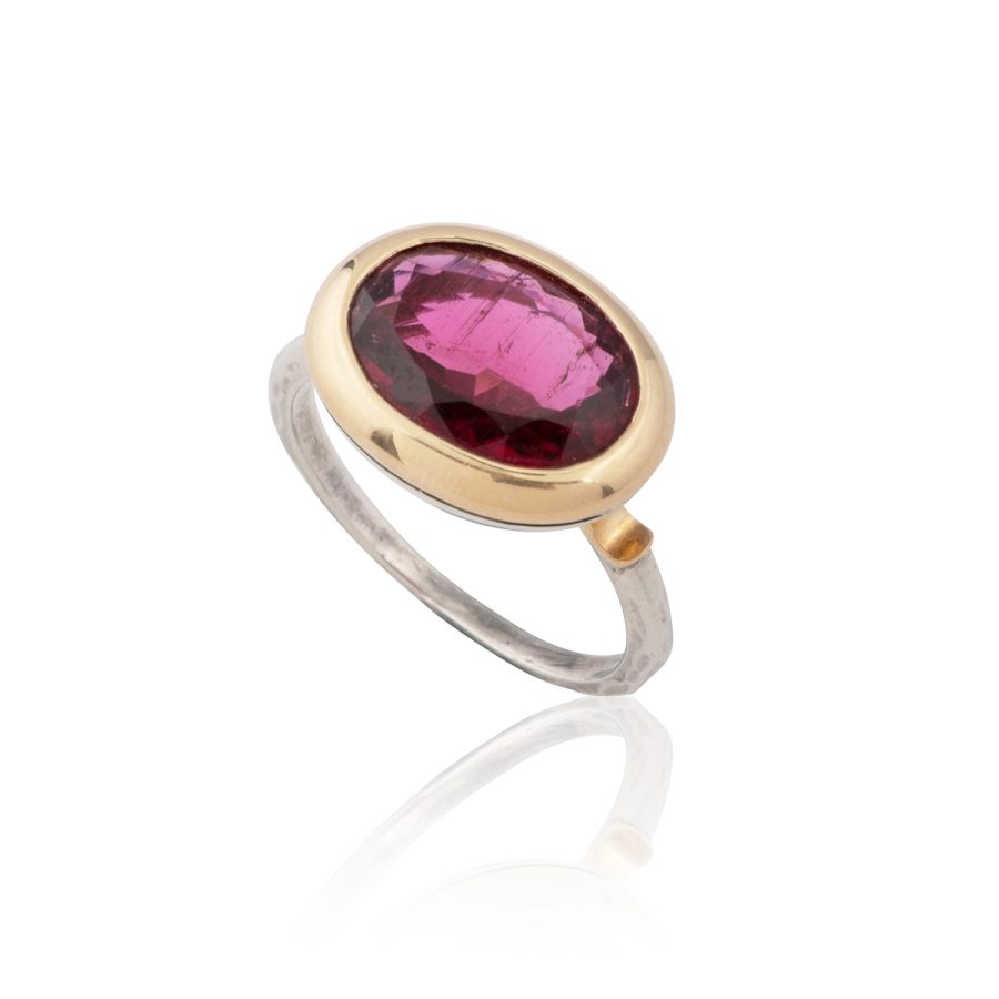 18kt Gold & Silver Tourmaline Ring