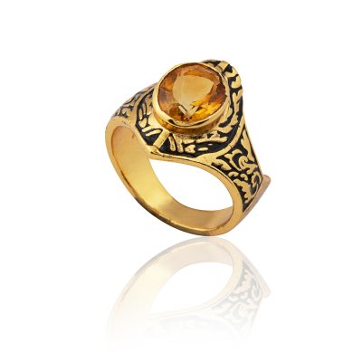 Citrine & Enamel Ring