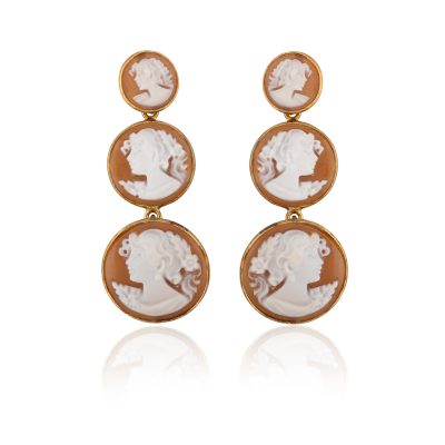 Triple Drop Cameo Earrings