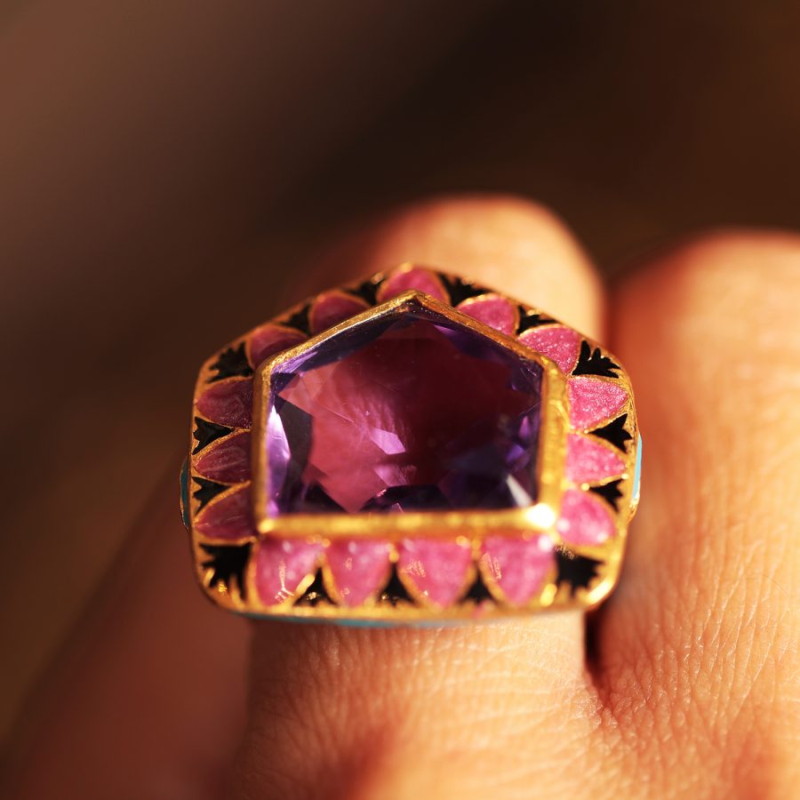 Amethyst Palace Enamel Ring