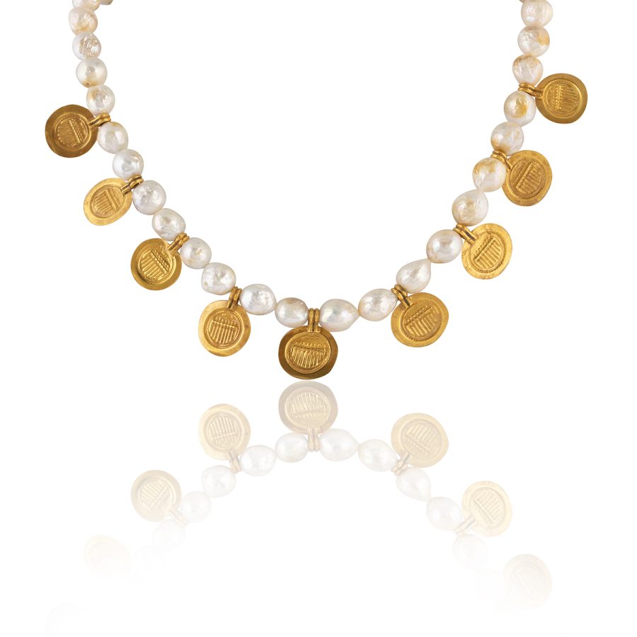 Antique Amulet Inspired Pearl Necklace