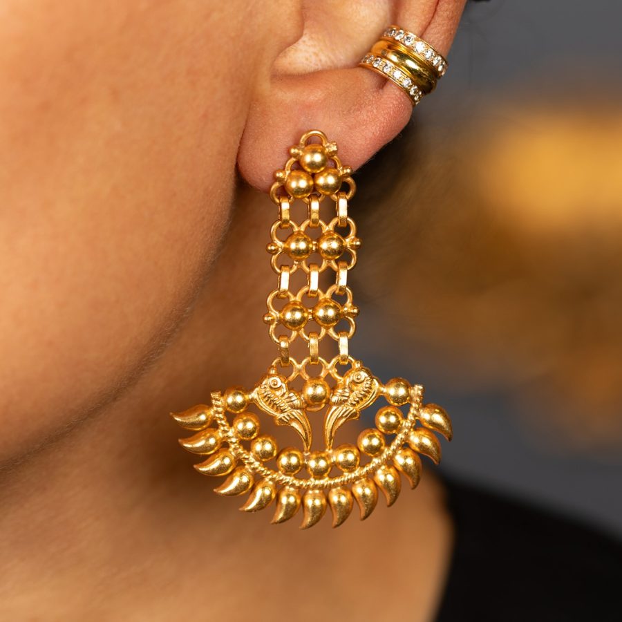 12th Century Inspired Statement Temple Earrings