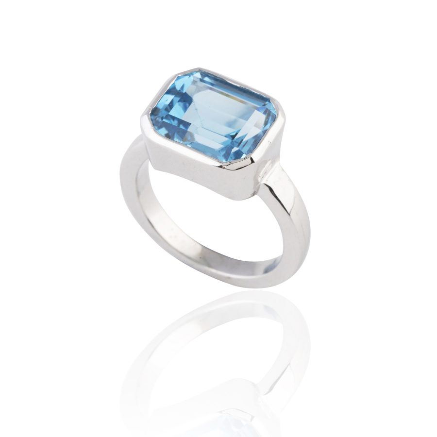 Blue Topaz Silver Ring