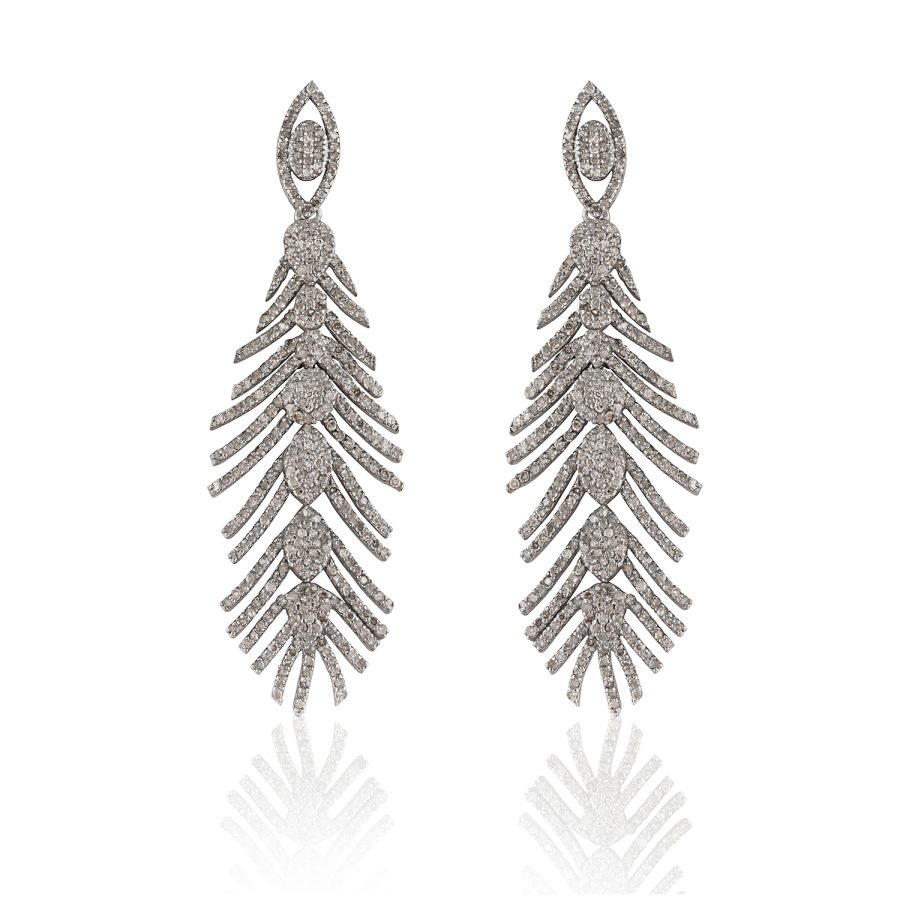 Diamond Leaf Earrings