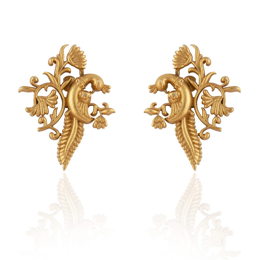 Heritage Peacock Detailed Stud Earrings