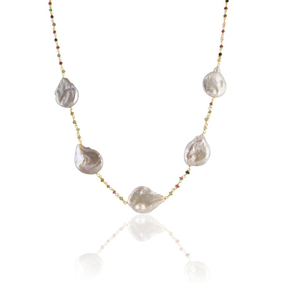 Natural Baroque Pearl & Stone Necklace