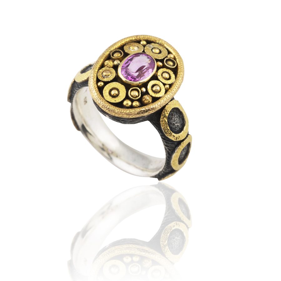 Heirloom 18kt Gold & Silver Rubellite Ring