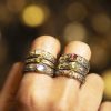 18kt Gold & Silver Heirloom Coloured Diamond Ring - Image 2