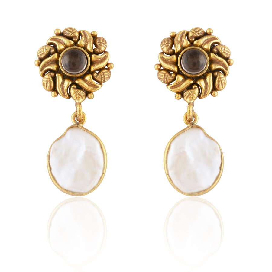 Heritage Quartz Baroque Pearl Drop Earrings