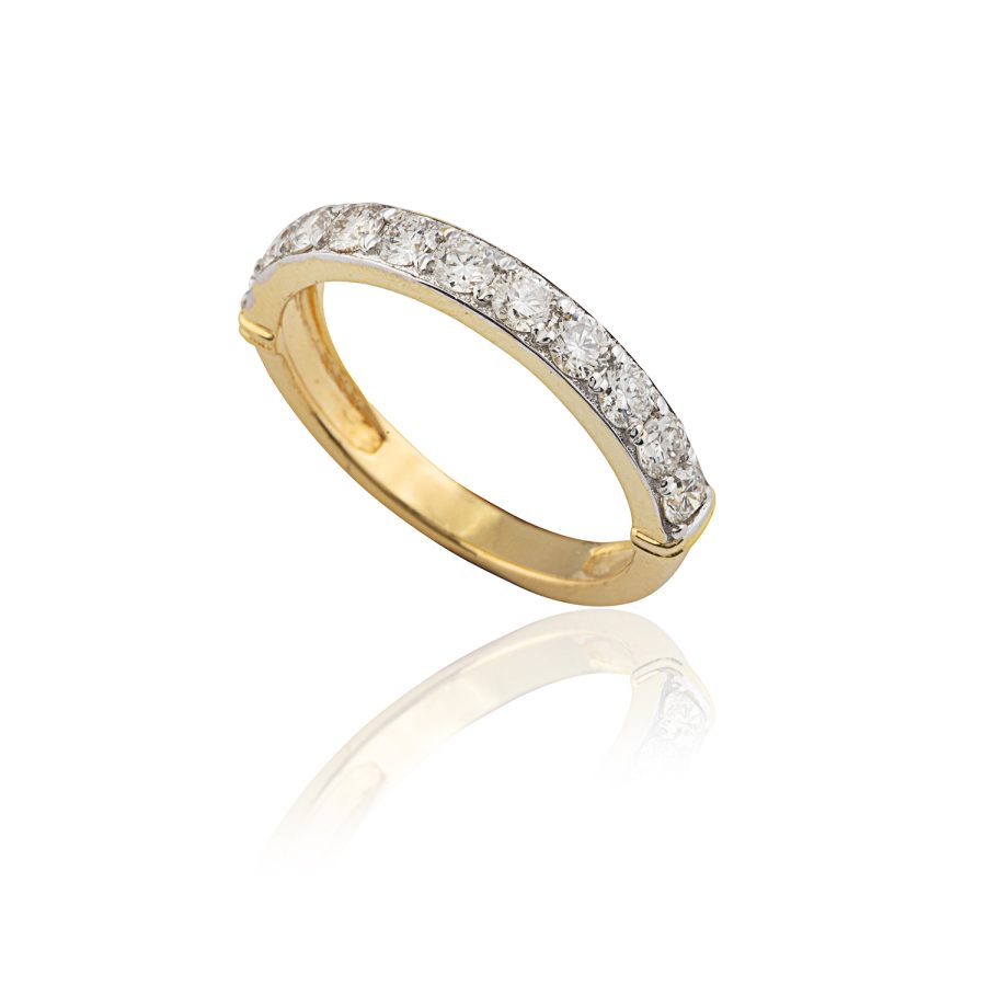 Classic 18kt Gold & Diamond Engagement Band