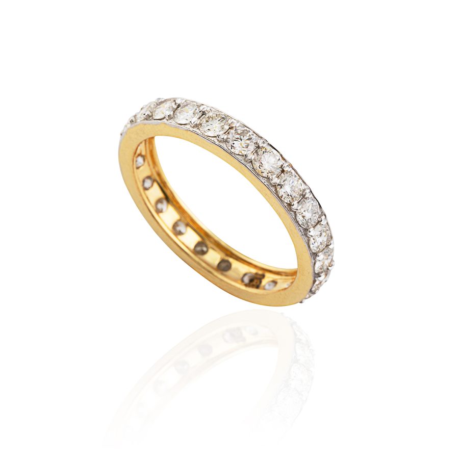 Classic Heirloom 18kt Gold & Diamond Engagement Band