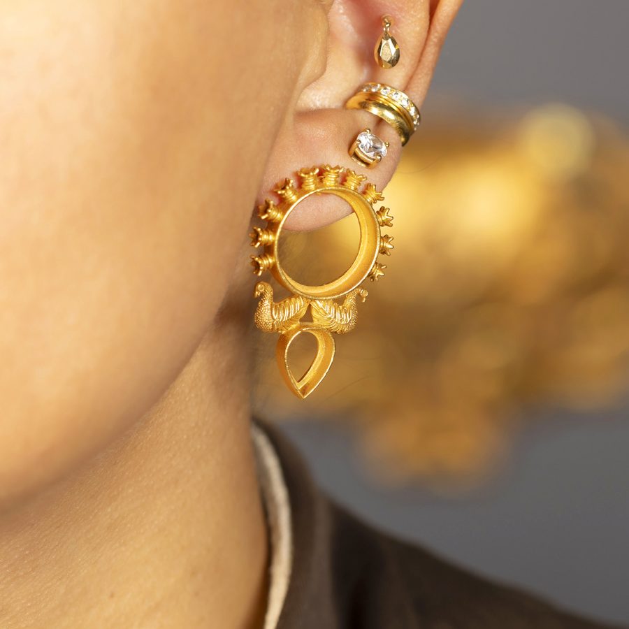 Mis Matched Peacock & Palace Earring - Image 3