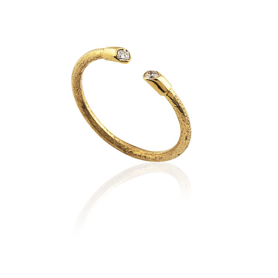 Simple Art Deco 18kt Gold Ring Band