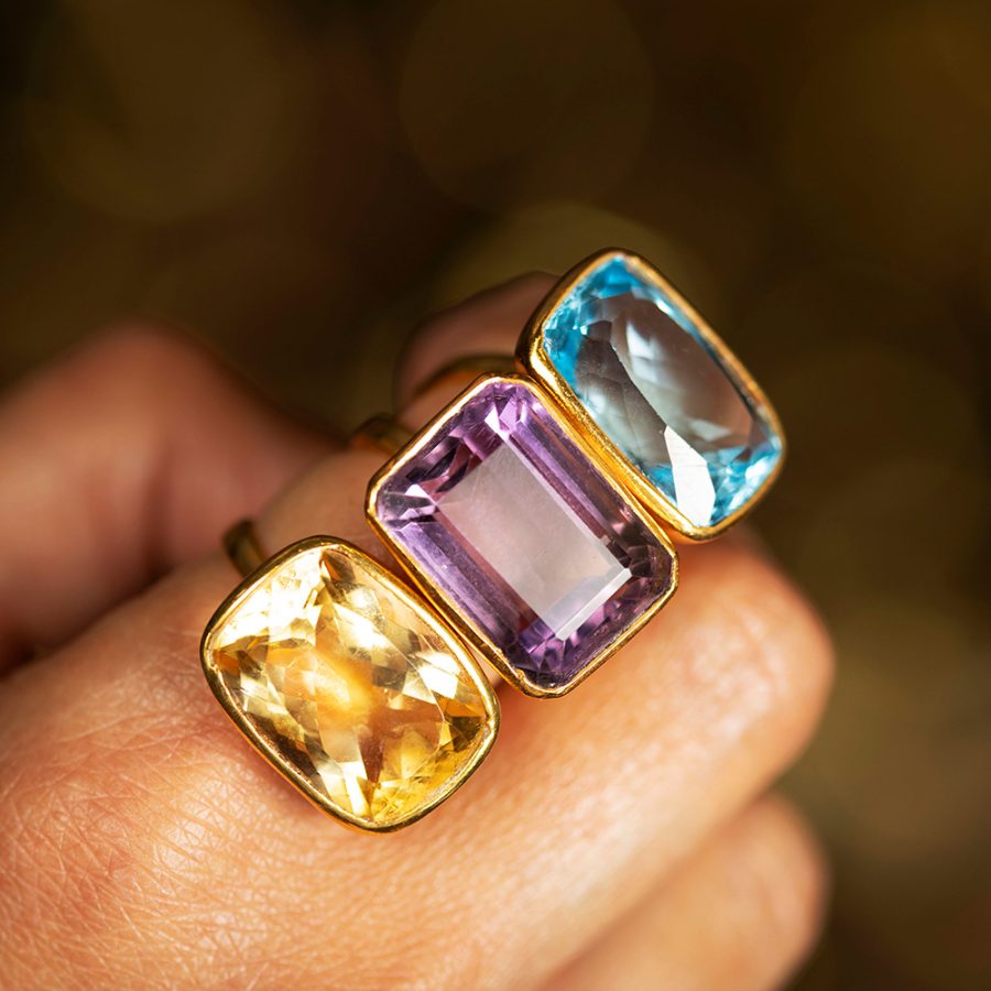 Amethyst Block Ring