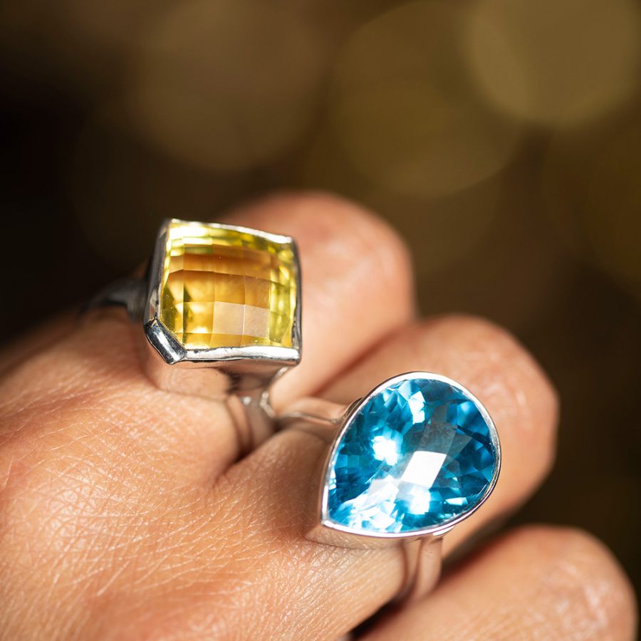 Lemon Quartz Silver Ring