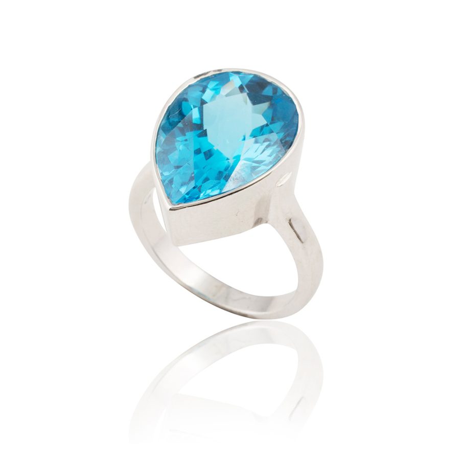 Blue Topaz Silver Ring