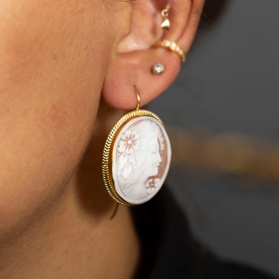 Cameo Face Earrings