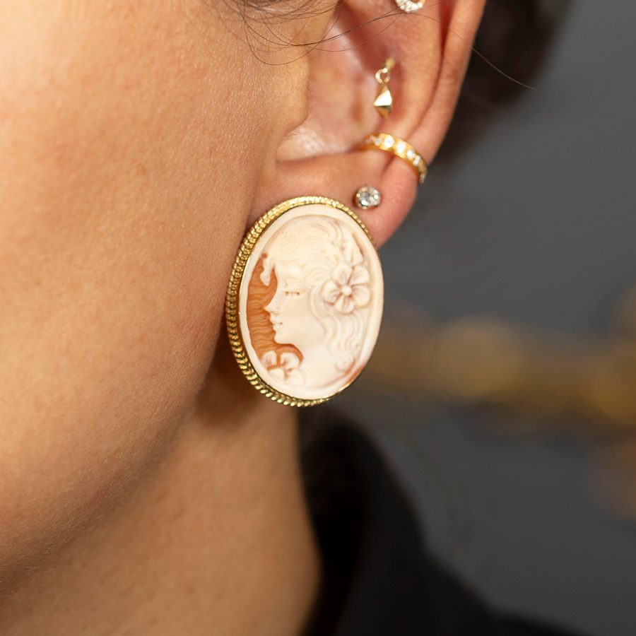 Cameo Face Earrings