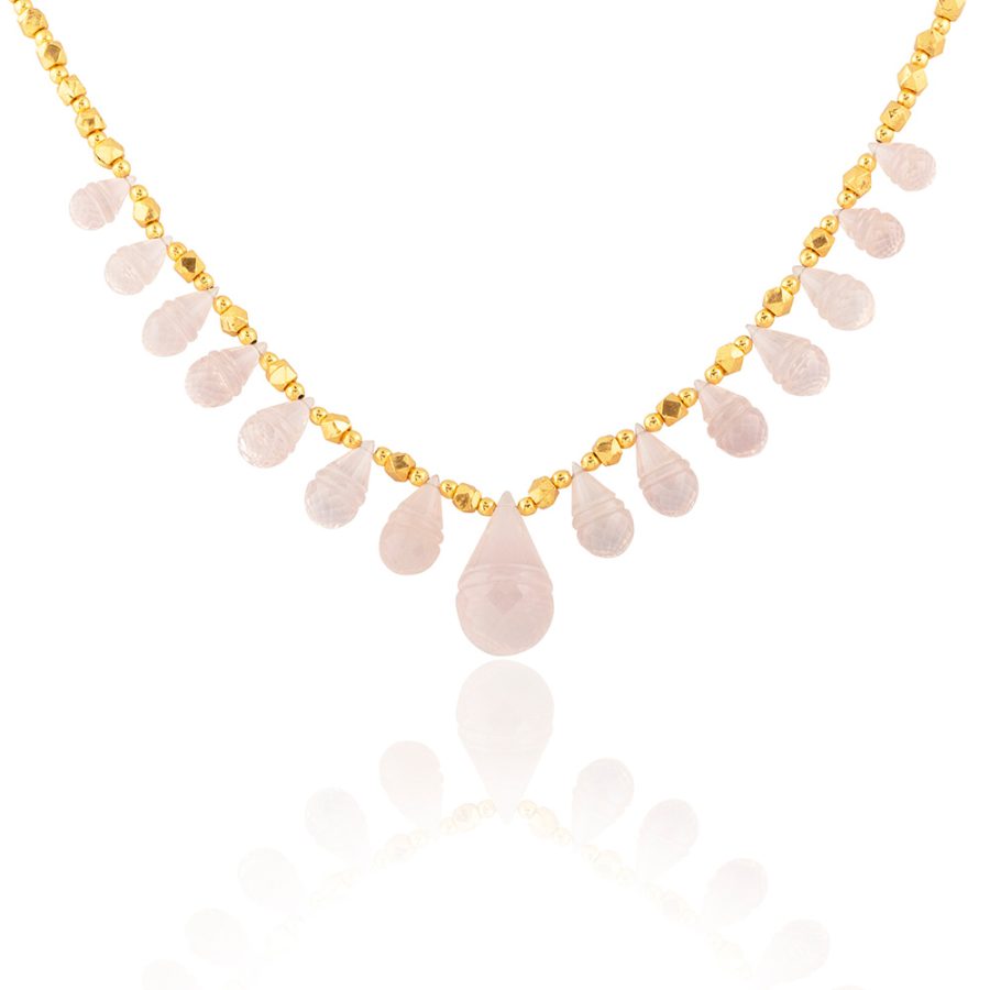 Carved Rose Quartz Necklace
