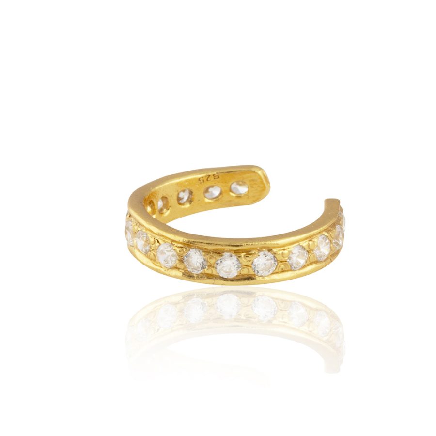 Classic Vermeil Ear Cuff with Crystal Zirconia