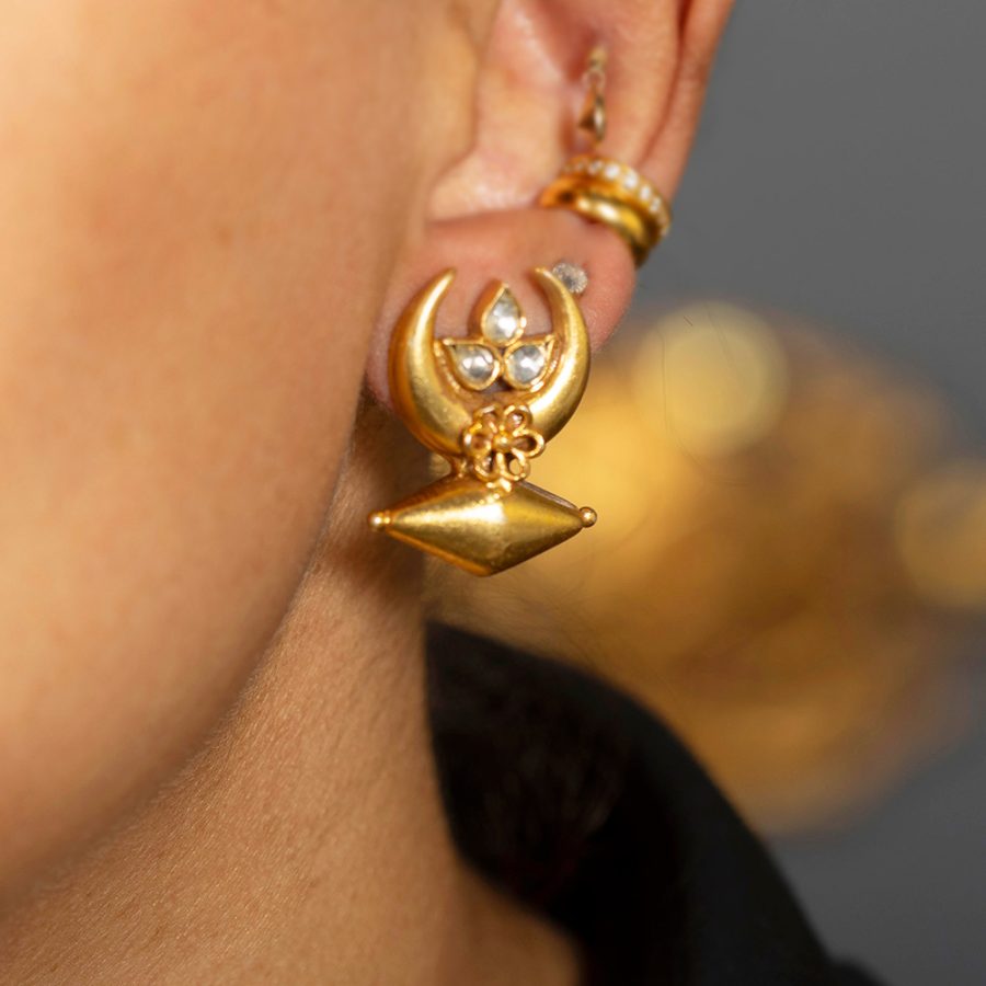 Half Moon Amulet Earrings