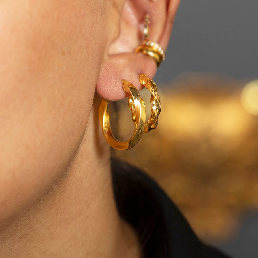 Simple Hoop Earrings with an Angular Finish