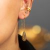 Carved Olive Quartz Slider Earrings - Image 2