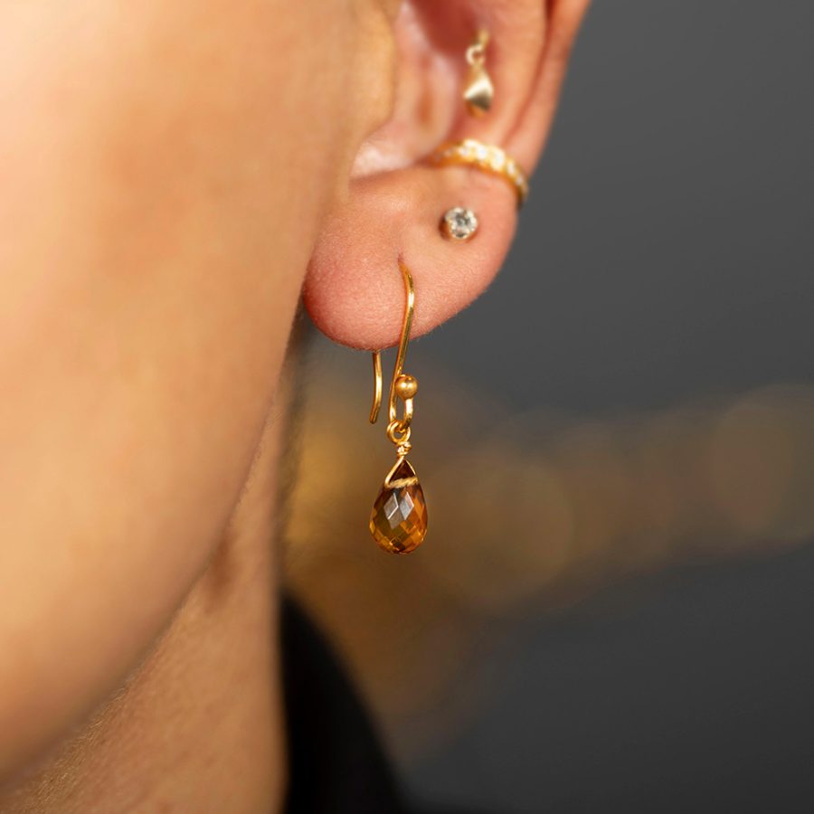 Simple Pretty Citrine Drop Earrings