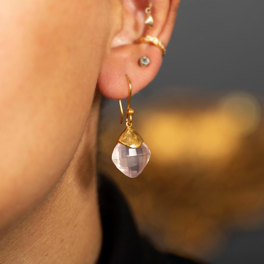 Rose Quartz Drop Earrings