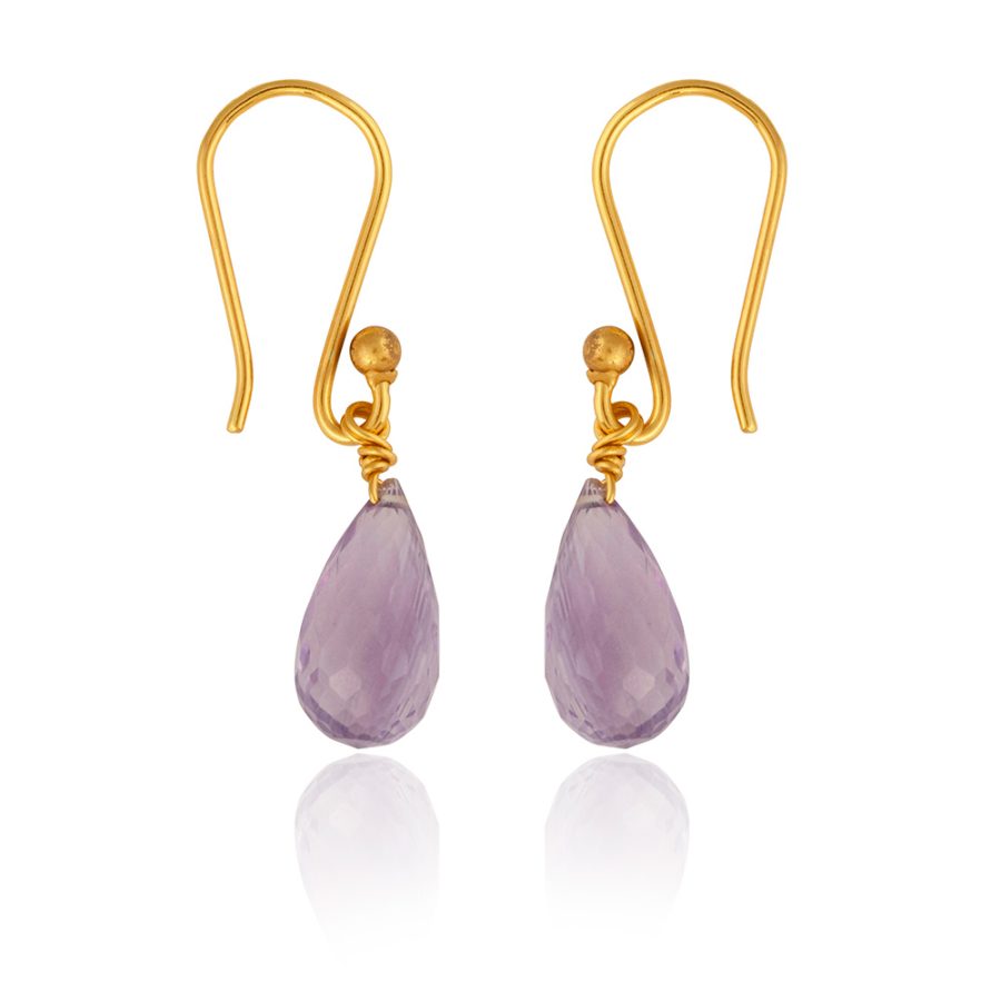 Elegant Purple Amethyst Drop Earrings