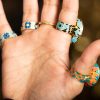 Topaz Orange & Blue Enamel Ring - Image 3
