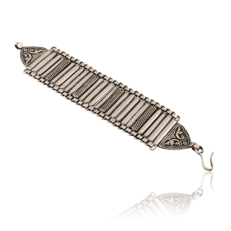Heritage Grid Silver Bracelet