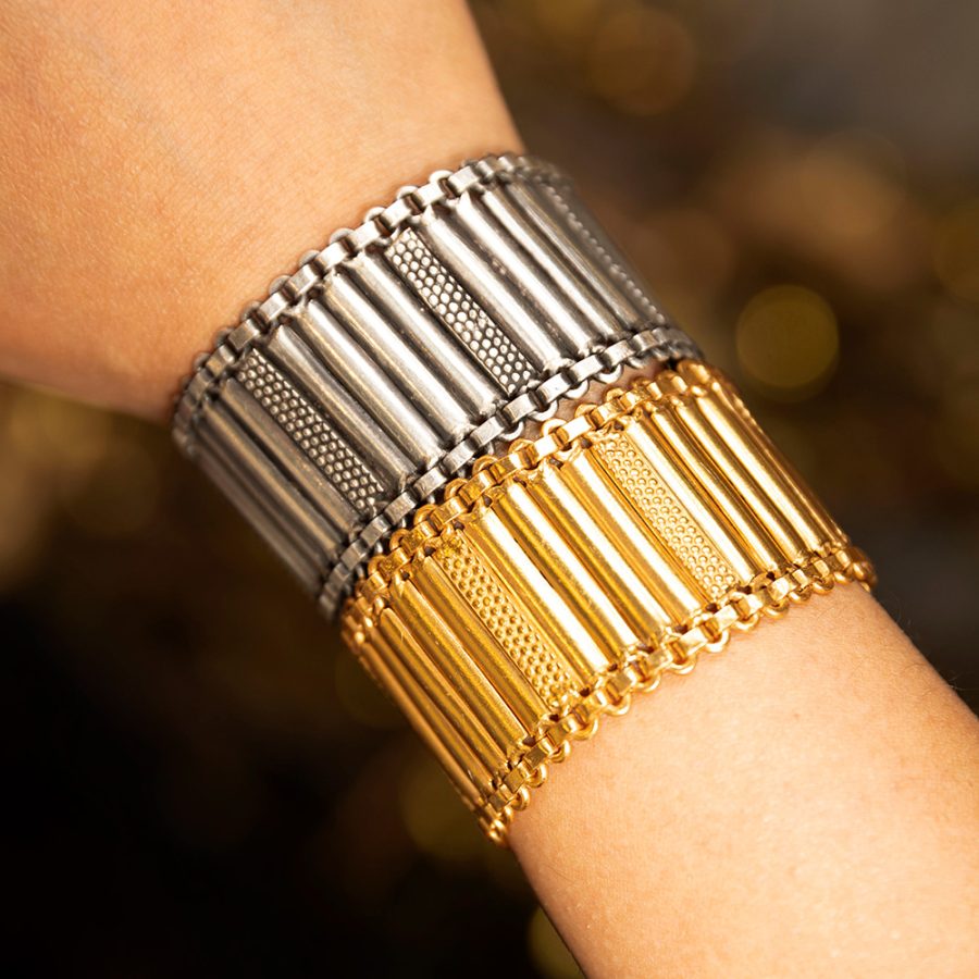 Heritage Grid Silver Bracelet