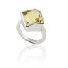 Lemon Quartz Silver Ring