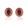 Purple Amethyst & Pink Enamel Stud Earrings