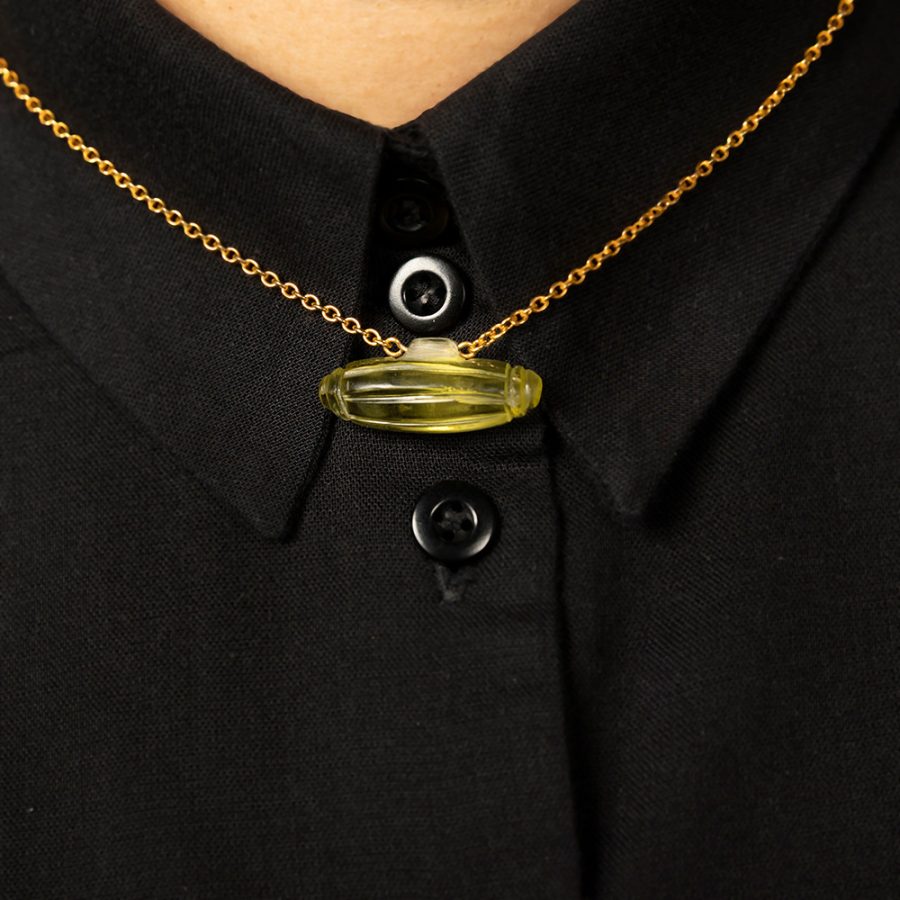 Carved Quartz Amulet Necklace