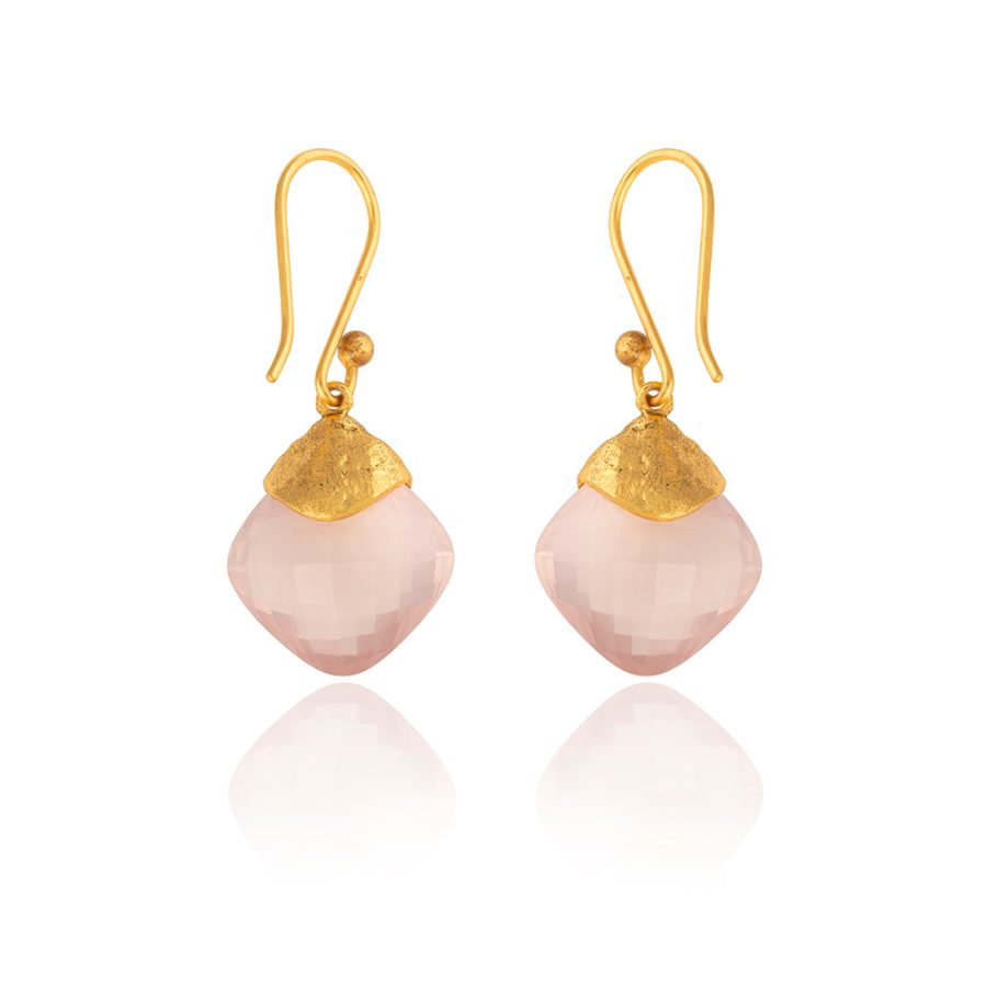 Rose Quartz Drop Earrings