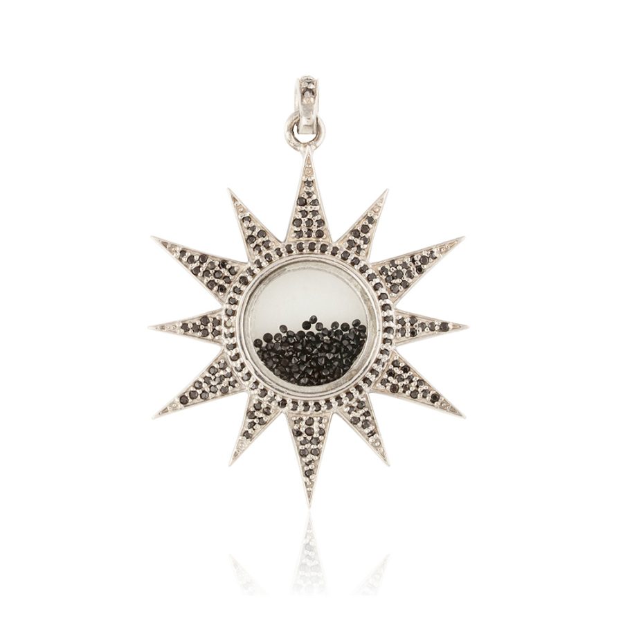 Sapphire & Crystal Star Charm Pendant